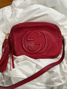 Gucci Red Soho Disco Crossbody with Tassel